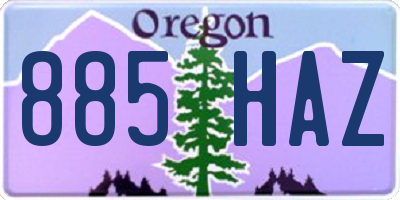 OR license plate 885HAZ