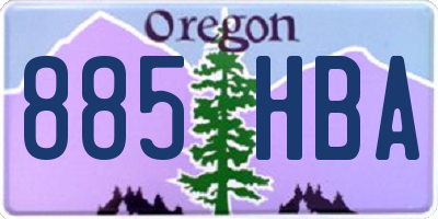 OR license plate 885HBA