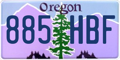 OR license plate 885HBF