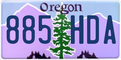 OR license plate 885HDA
