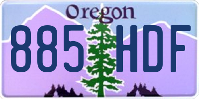 OR license plate 885HDF