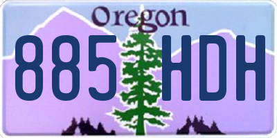 OR license plate 885HDH