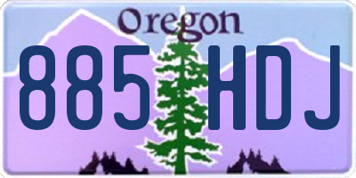 OR license plate 885HDJ
