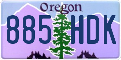 OR license plate 885HDK