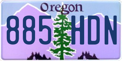 OR license plate 885HDN