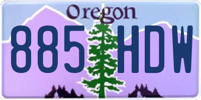 OR license plate 885HDW