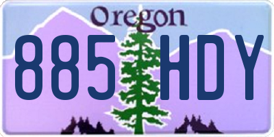 OR license plate 885HDY