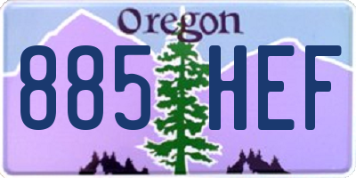OR license plate 885HEF