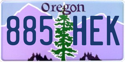 OR license plate 885HEK