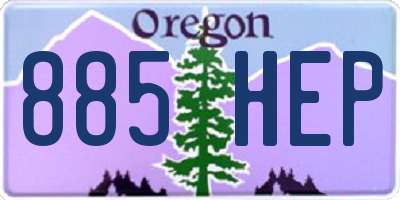 OR license plate 885HEP