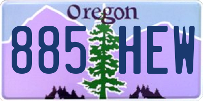 OR license plate 885HEW