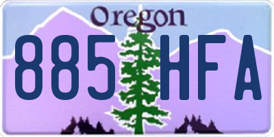 OR license plate 885HFA