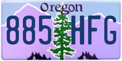 OR license plate 885HFG
