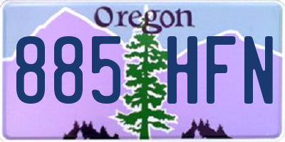 OR license plate 885HFN