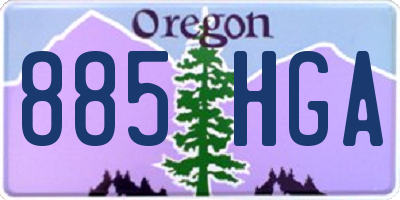 OR license plate 885HGA