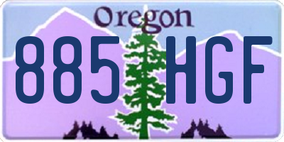 OR license plate 885HGF