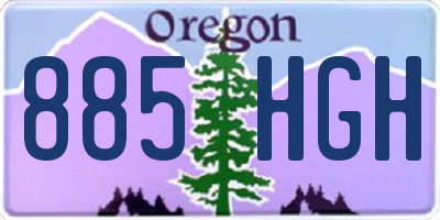 OR license plate 885HGH