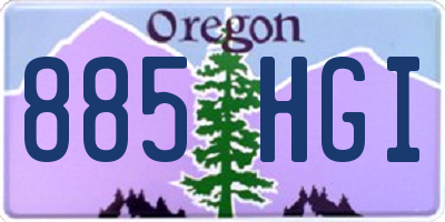 OR license plate 885HGI