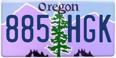 OR license plate 885HGK