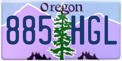 OR license plate 885HGL