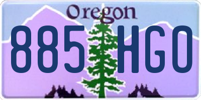 OR license plate 885HGO