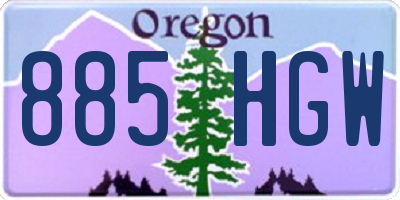 OR license plate 885HGW