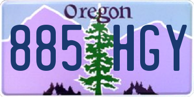 OR license plate 885HGY