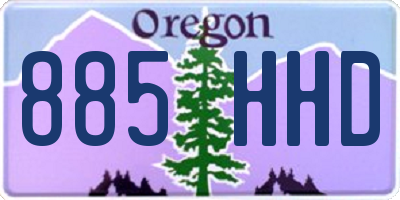 OR license plate 885HHD
