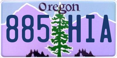 OR license plate 885HIA