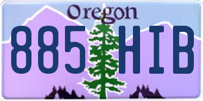 OR license plate 885HIB