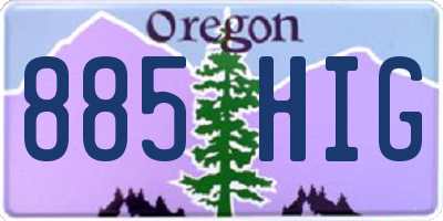OR license plate 885HIG