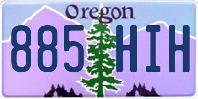 OR license plate 885HIH