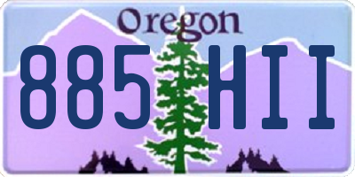 OR license plate 885HII