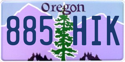 OR license plate 885HIK
