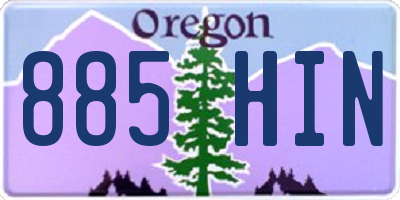 OR license plate 885HIN