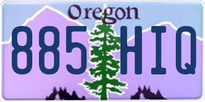 OR license plate 885HIQ