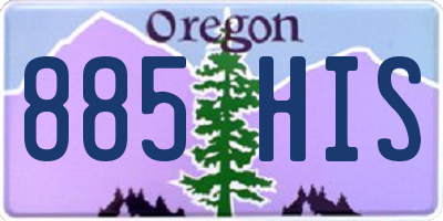 OR license plate 885HIS