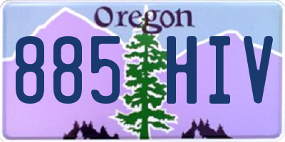 OR license plate 885HIV
