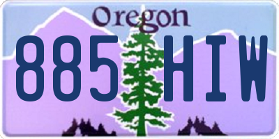 OR license plate 885HIW