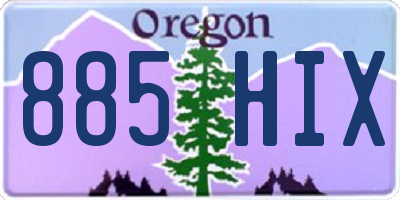 OR license plate 885HIX