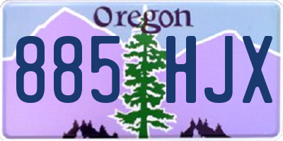 OR license plate 885HJX