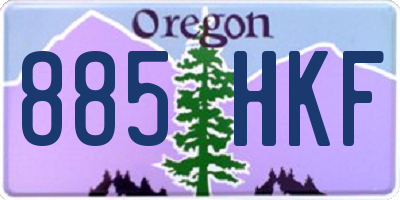 OR license plate 885HKF