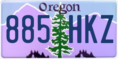 OR license plate 885HKZ