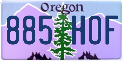 OR license plate 885HOF