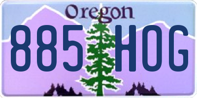 OR license plate 885HOG
