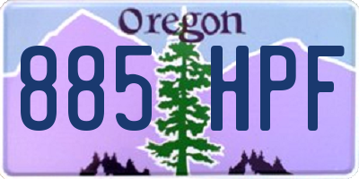 OR license plate 885HPF