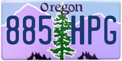 OR license plate 885HPG