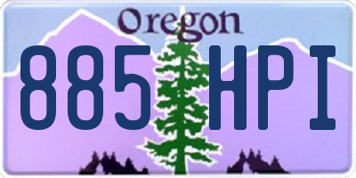 OR license plate 885HPI