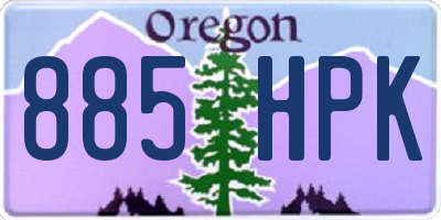 OR license plate 885HPK