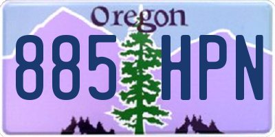 OR license plate 885HPN